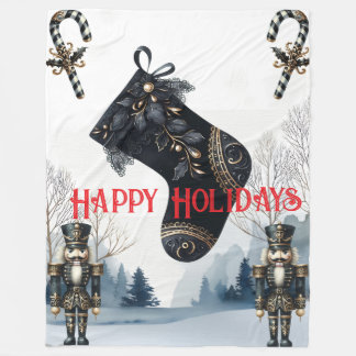 Cobertor De Velo Wintery Gothic Holiday Fleece Blanket
