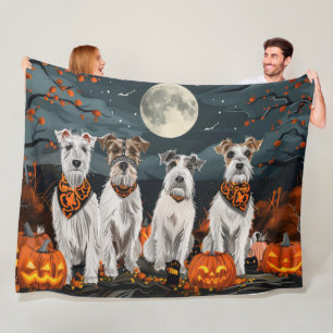 Cobertor De Velo Wirefox Terrier Halloween Spooky