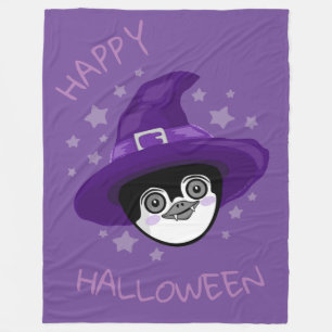 Cobertor De Velo Witchy Halloween Penguin