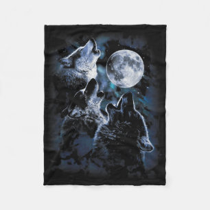Cobertor De Velo Wolf Howling Na Lua Os Lobos Da Vida Selvagem Me A