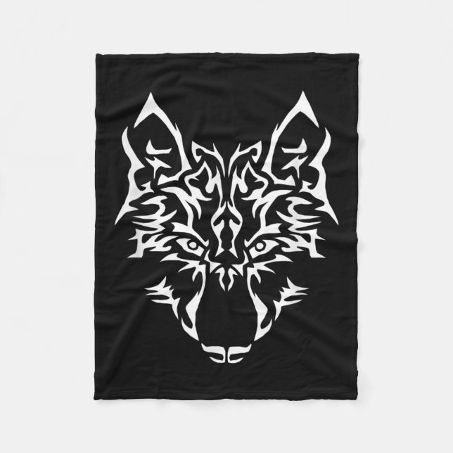 Cobertor De Velo Wolf I Predator Mystic Dog Tattoo Gift (Frente)