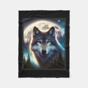 Cobertor De Velo Wolf Icy Moon Galaxy Caçando Cinzas Terrestres Wol