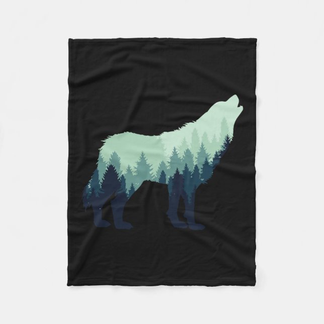 Cobertor De Velo Wolf Nature Outdoor Forest Camping Hift (Frente)