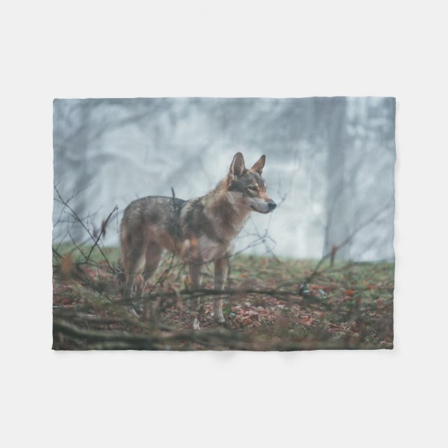 Cobertor De Velo Wolfdog Fleece Blanket (Frente (Horizontal))