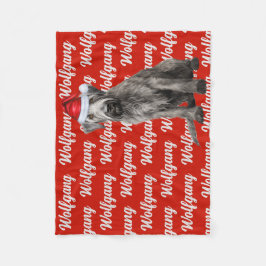 Cobertor De Velo Wolfhound Dog with Name Patterned Christmas
