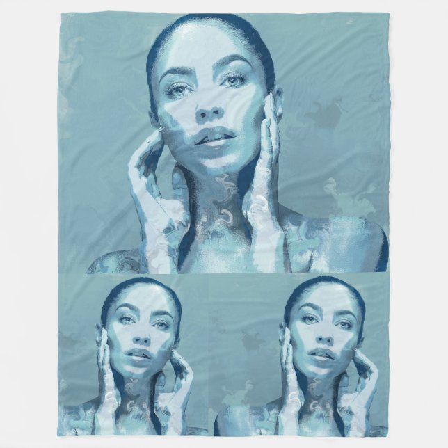 Cobertor De Velo "Woman in Blue" Premium Canvas  (Frente)