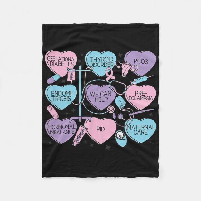 Cobertor De Velo Women Obstetrics Valentine's Day Nurse Ob Gyn Obst (Frente)