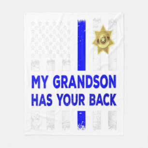 Cobertor De Velo Women Police Officer Grandparents My Grandson Gift