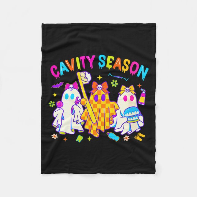 Cobertor De Velo Womens Cavity Season Funny Halloween Ghost Cute So (Frente)
