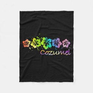 Cobertor De Velo Womens Cozumel, México Watercolor Beach & Surf