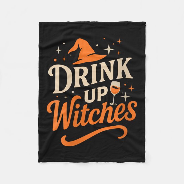 Cobertor De Velo Womens Drink Up Witches Wine Gl Halloween Bachelor (Frente)
