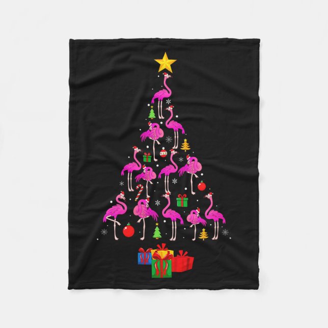 Cobertor De Velo Womens Flamingo Christmas Tree Pajamas Santa Hat F (Frente)