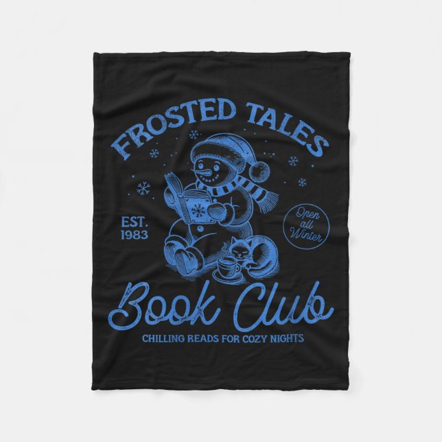 Cobertor De Velo Womens Funny Christmas Snowman Frosted Tales Book  (Frente)