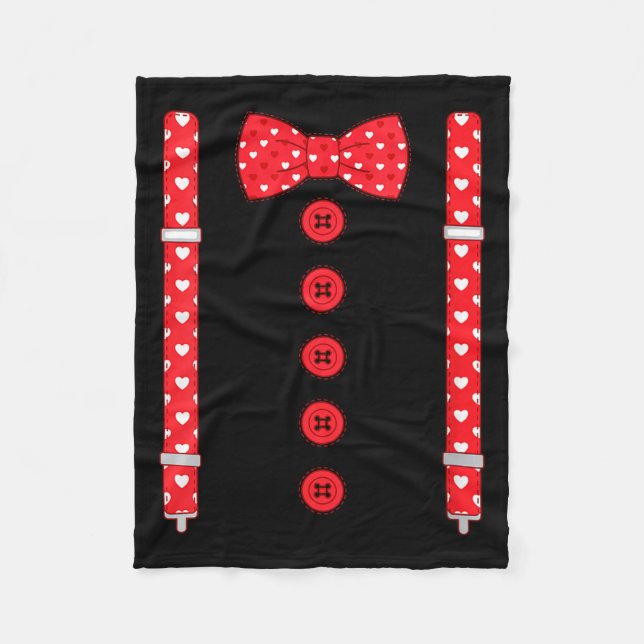 Cobertor De Velo Women's Funny Hearts Bow Tie Suspenders Valentine' (Frente)