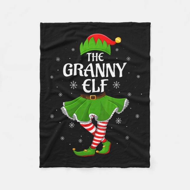 Cobertor De Velo Womens Granny Elf Christmas Family Girls Women Elf (Frente)