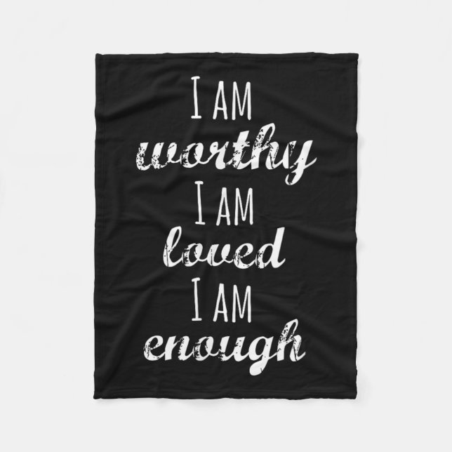 Cobertor De Velo Women's I Am Worthy Motivational Christian  (Frente)