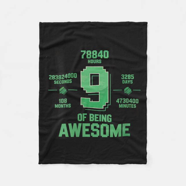 Cobertor De Velo Womens In My 9th Birthday Era Boy Bday Nine Happy  (Frente)