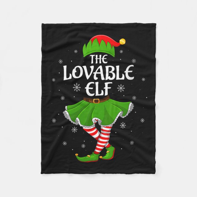 Cobertor De Velo Womens Lovable Elf Christmas Family Girls Women El (Frente)