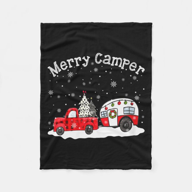 Cobertor De Velo Womens Merry Camper Christmas Santa Claus Camng Re (Frente)