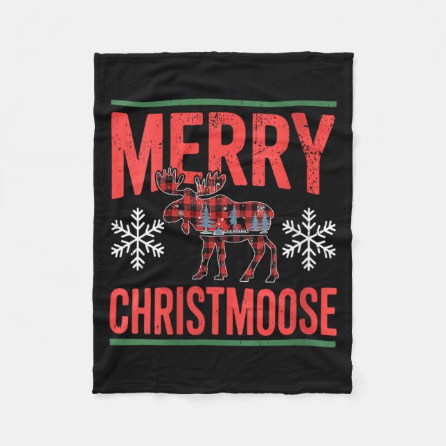 Cobertor De Velo Womens Merry Christmoose Holiday Moose Ugly Sweate (Frente)