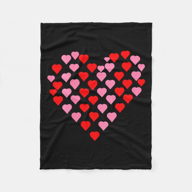 Cobertor De Velo Women's Nk And Red Hearts Lovers Funny Valentine’s (Frente)