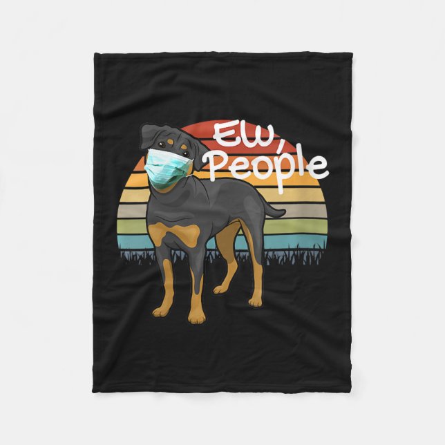Cobertor De Velo Womens Rottweiler Puppy com Máscara - Ew Pessoas - (Frente)