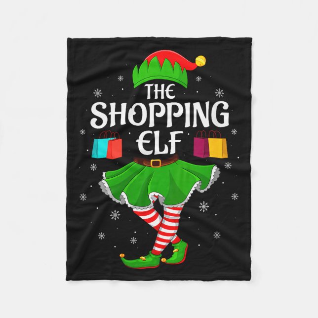 Cobertor De Velo Womens Shopng Elf Christmas Family Girls Women Elf (Frente)