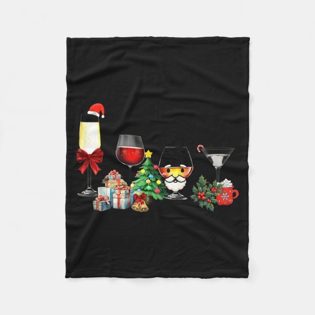 Cobertor De Velo Womens Spellbind Wine Gl Of Santa Claus Gift Chris (Frente)