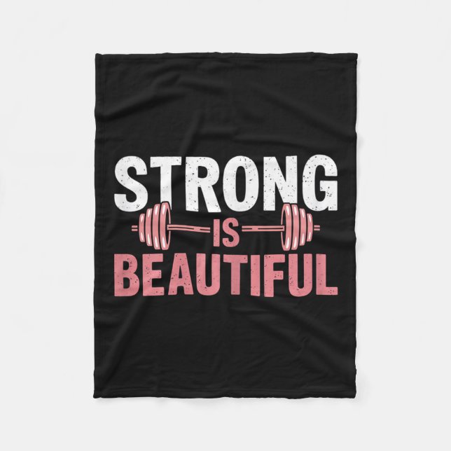 Cobertor De Velo Womens Strong Is Beautiful Gym Fitness Motivationa (Frente)