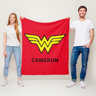 Cobertor De Velo Wonder Woman Classic Logo Add Your Name