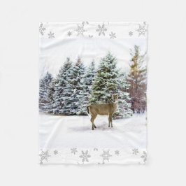 Cobertor De Velo Wonderland de inverno com Deer Fleece Blanket