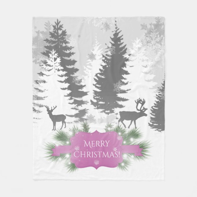 Cobertor De Velo Wonderland Fleece Blanket - Magenta (Frente)