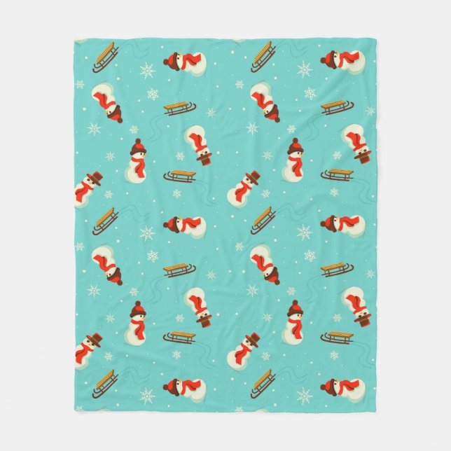 Cobertor De Velo Wonderland Snowmen (Frente)