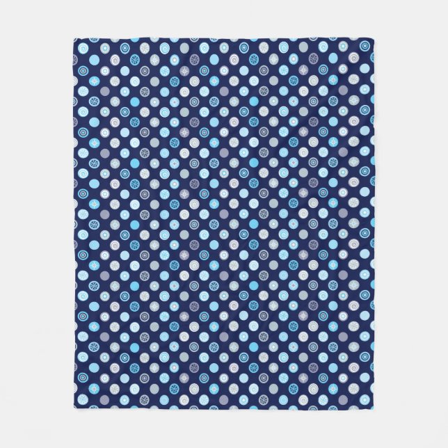 Cobertor De Velo Wonders Blue Dot Patterno Floree Blanket (Frente)