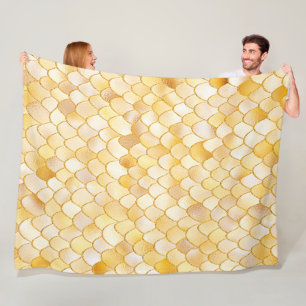 Cobertor De Velo Wonky Watercolor Dourado Glitter Metal Scales de S
