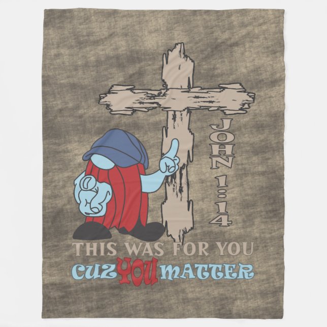 Cobertor De Velo Wood Cross Porque Você Importa John 1 14 (Frente)