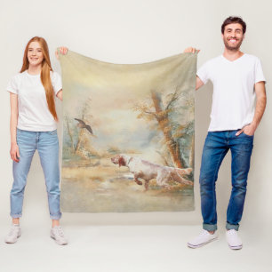 Cobertor De Velo Woodcock Hunting com English Setter em floresta, A