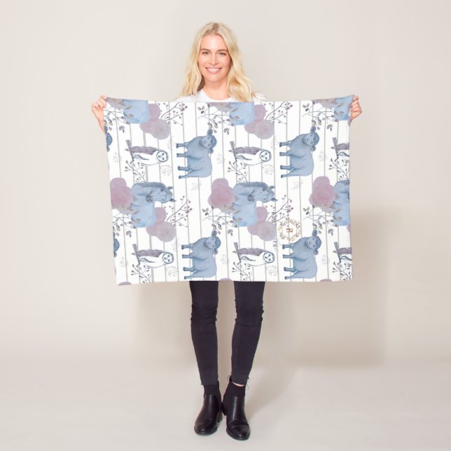 Cobertor De Velo Woodland Art Baby Blanket (In Situ)