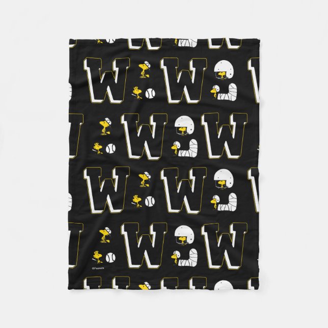 Cobertor De Velo Woodstock Varsity Sports Letter Pattern (Frente)