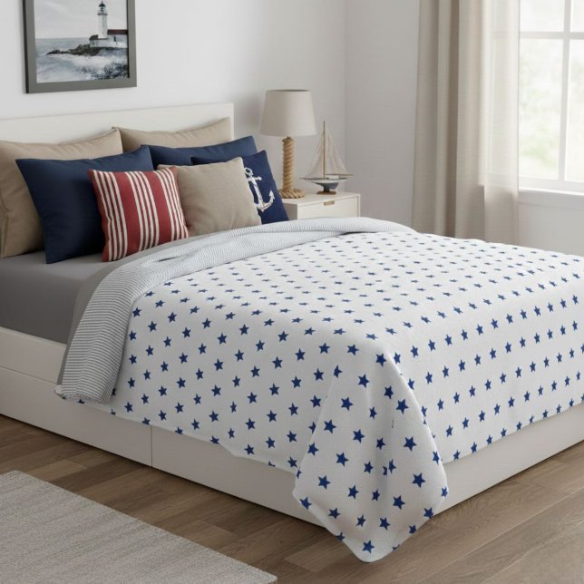 Cobertor De Velo Wool blanket with blue stars, living room throw (Criador carregado)