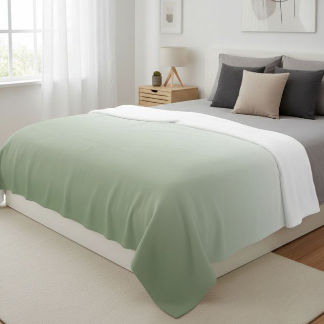 Cobertor De Velo Wool ombre green blanket, Green gradient throw  (Criador carregado)