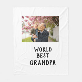 Cobertor De Velo World best Grandpa photo name father's day grandpa