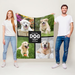 Cobertor De Velo World’s Best Dog Mom 4 Photo on Black Bold Custom