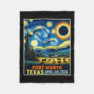 Cobertor De Velo Worth Texas Total Solar Eclipse 2024 Starry Night