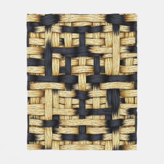 Cobertor De Velo Woven Rattan Basketweave Texture Black Natural 
