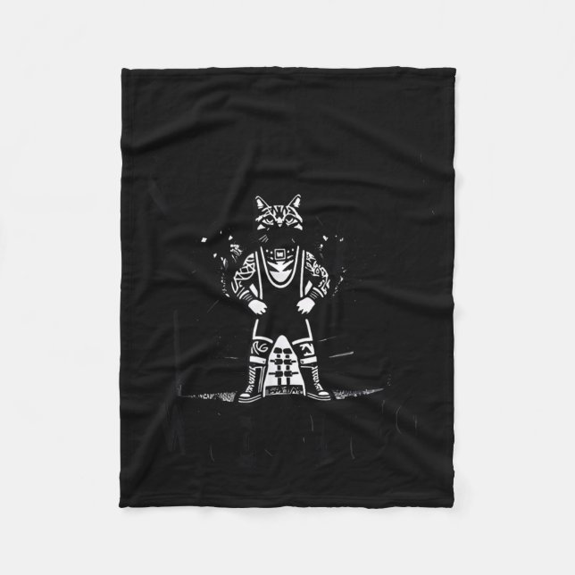 Cobertor De Velo Wrestling Cat Funny Weekends Watching For Men Wome (Frente)