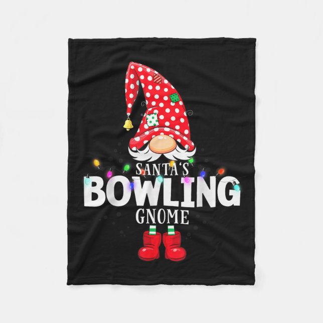 Cobertor De Velo X-mas Santa's Bowling Gnome Christmas Matching  (Frente)