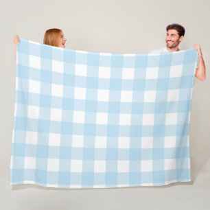 Cobertor De Velo Xadrez Azul Bebê 60x80 Folha