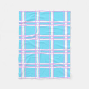 Cobertor De Velo Xadrez Azul e Rosa
