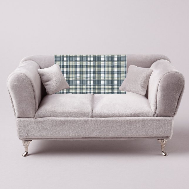 Cobertor De Velo Xadrez branca verde Denim Blue Sage (Criador carregado)